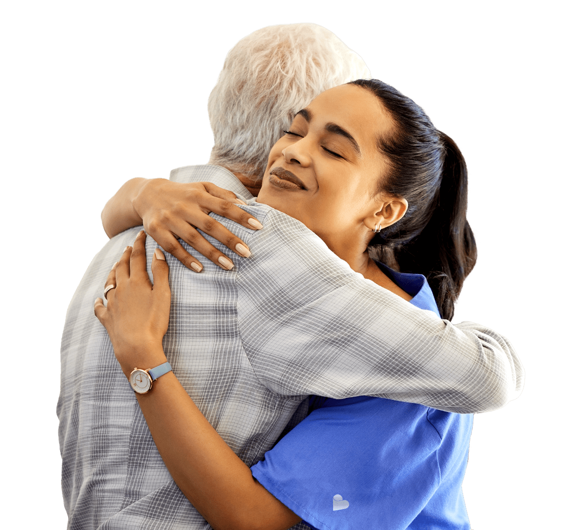 Caregiver Hugging Client